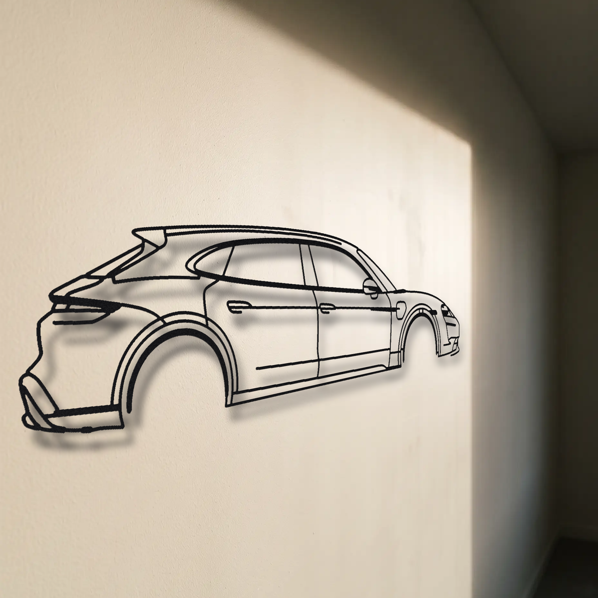 Porsche Taycan Sport Turismo floating mount drop-shadow detail