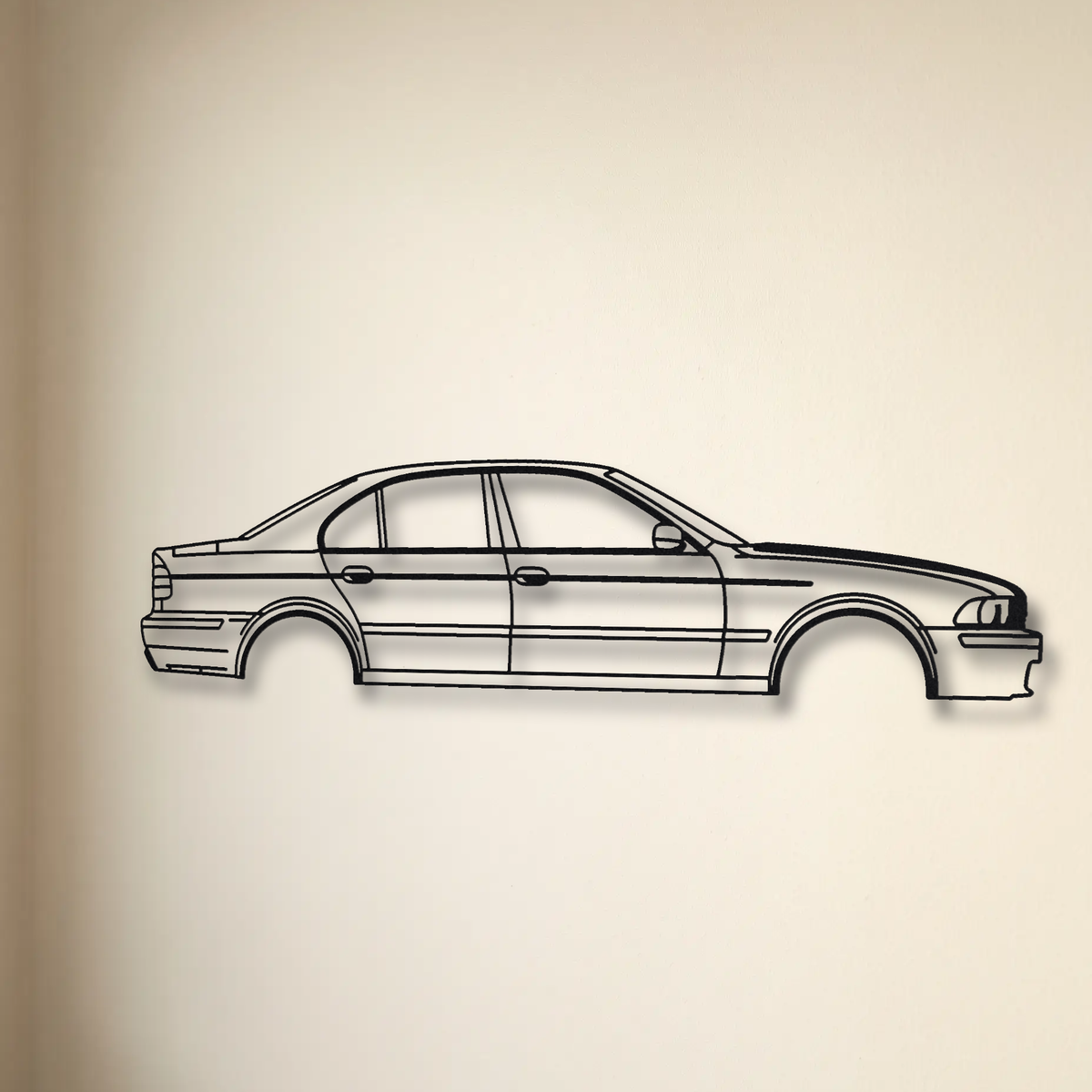BMW M5 E39 floating mount drop-shadow detail