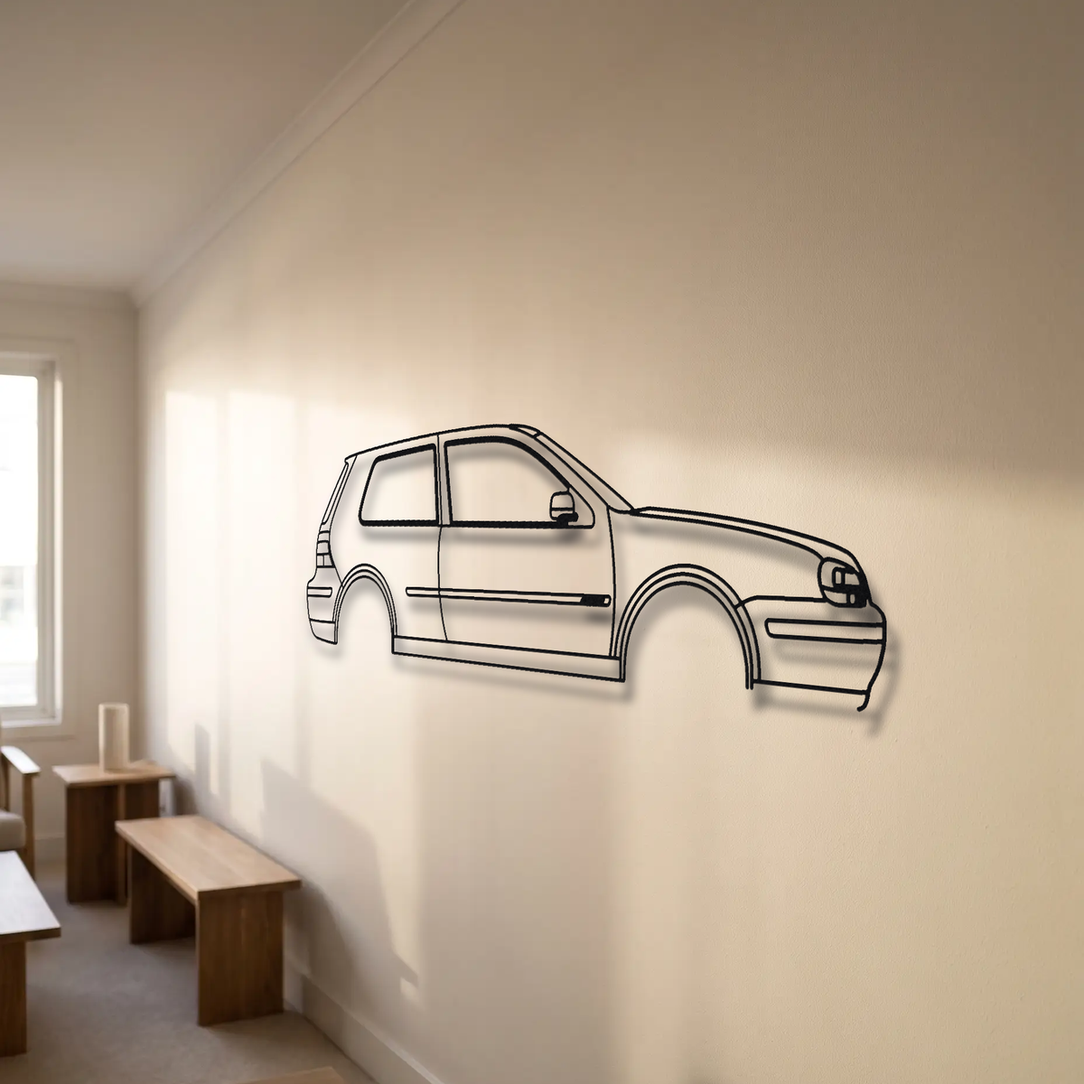 Volkswagen Golf R32 MK4 floating mount drop-shadow detail