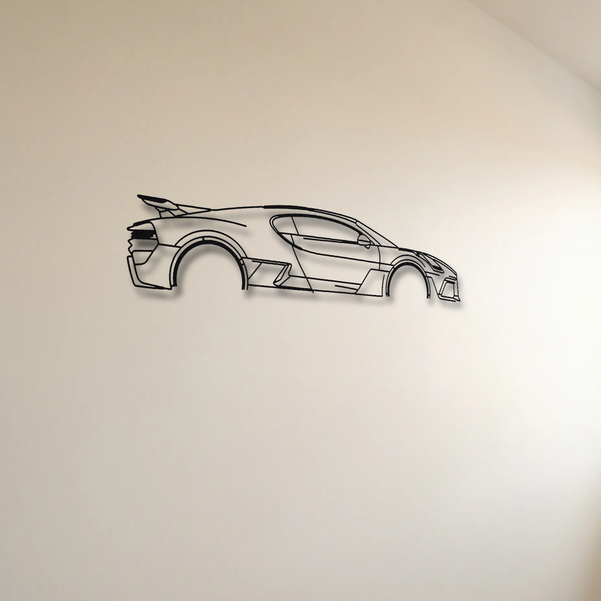 Bugatti Divo floating mount drop-shadow detail