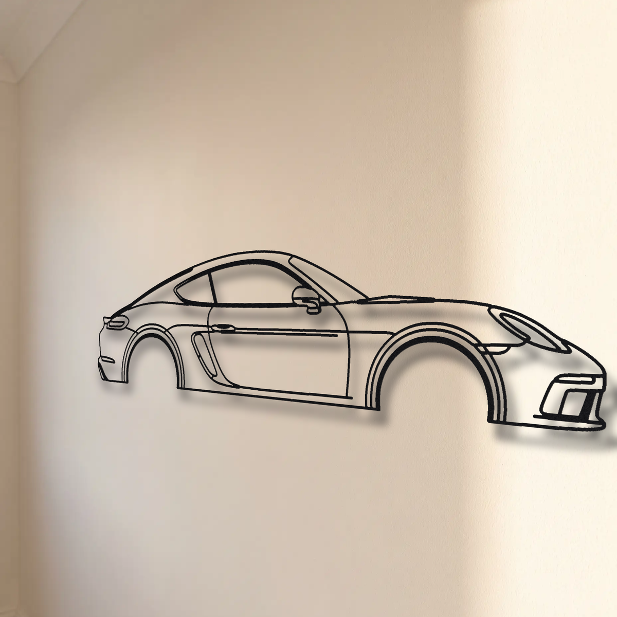 Porsche 718 Cayman 982 floating mount drop-shadow detail