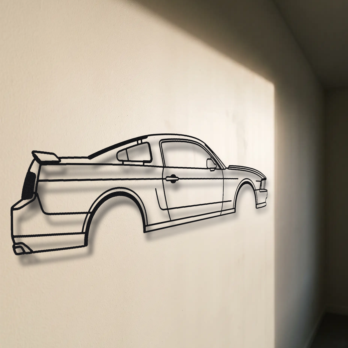 Ford Mustang GT S197 floating mount drop-shadow detail