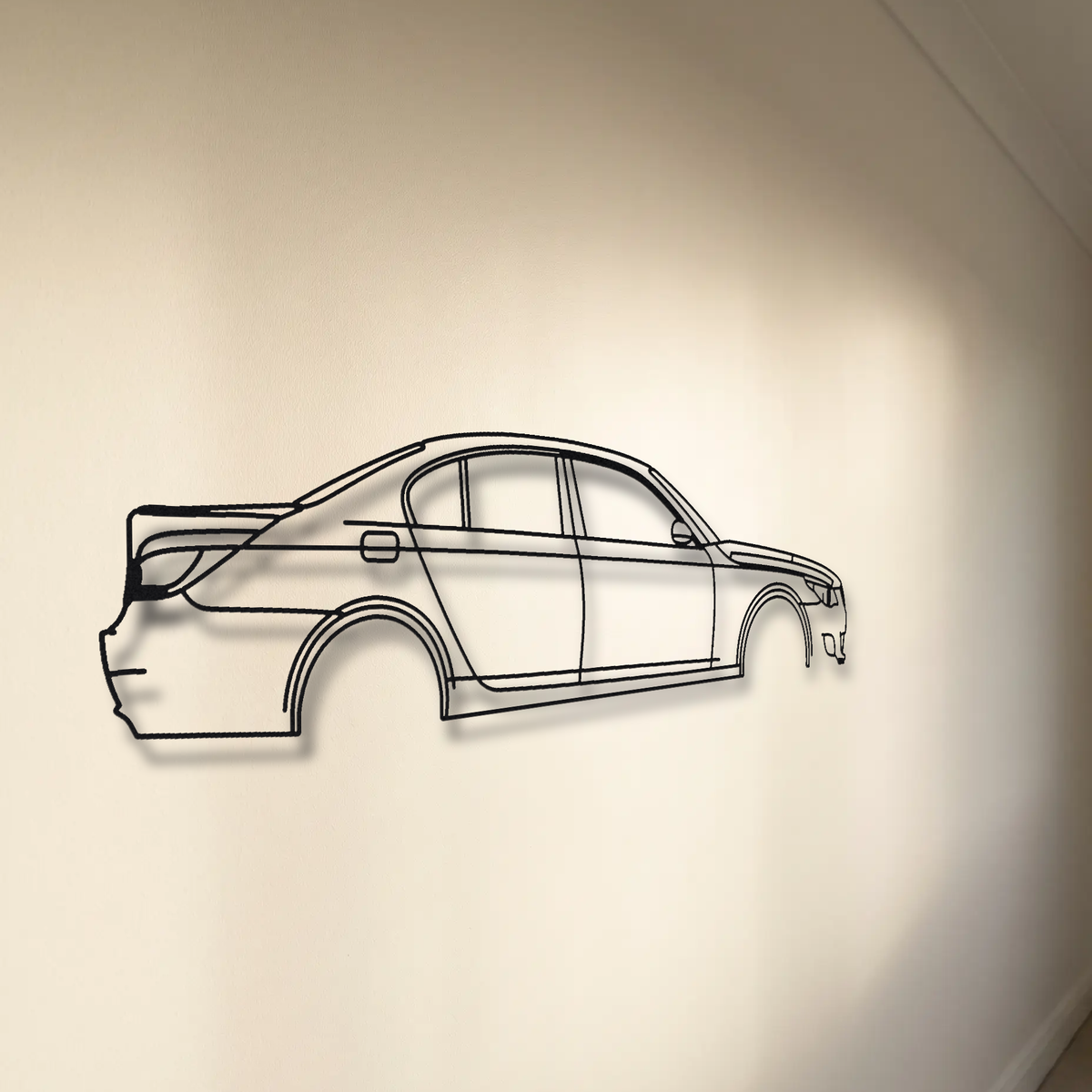 BMW M5 E60 floating mount drop-shadow detail