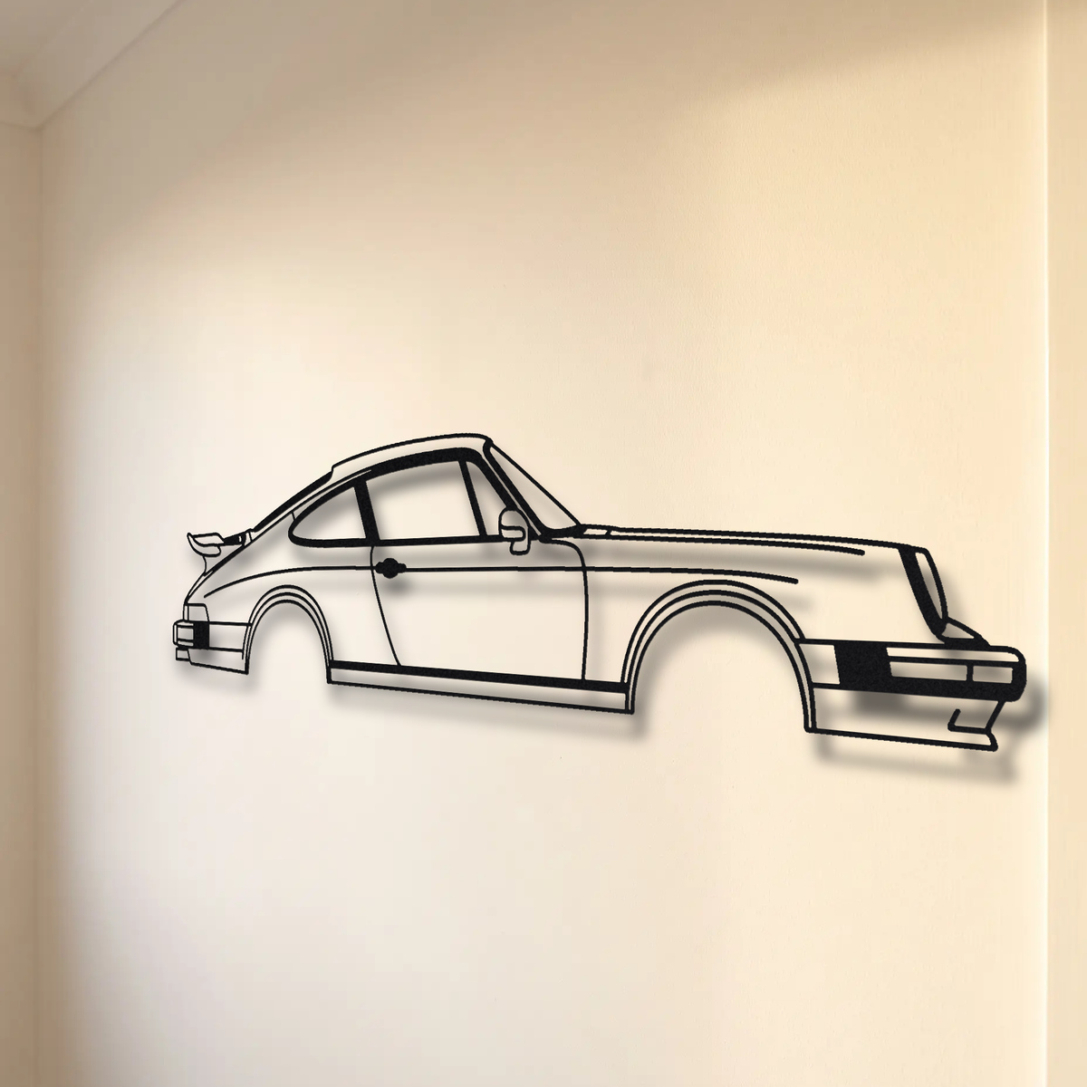 Porsche 911 Carrera 3.2 floating mount drop-shadow detail