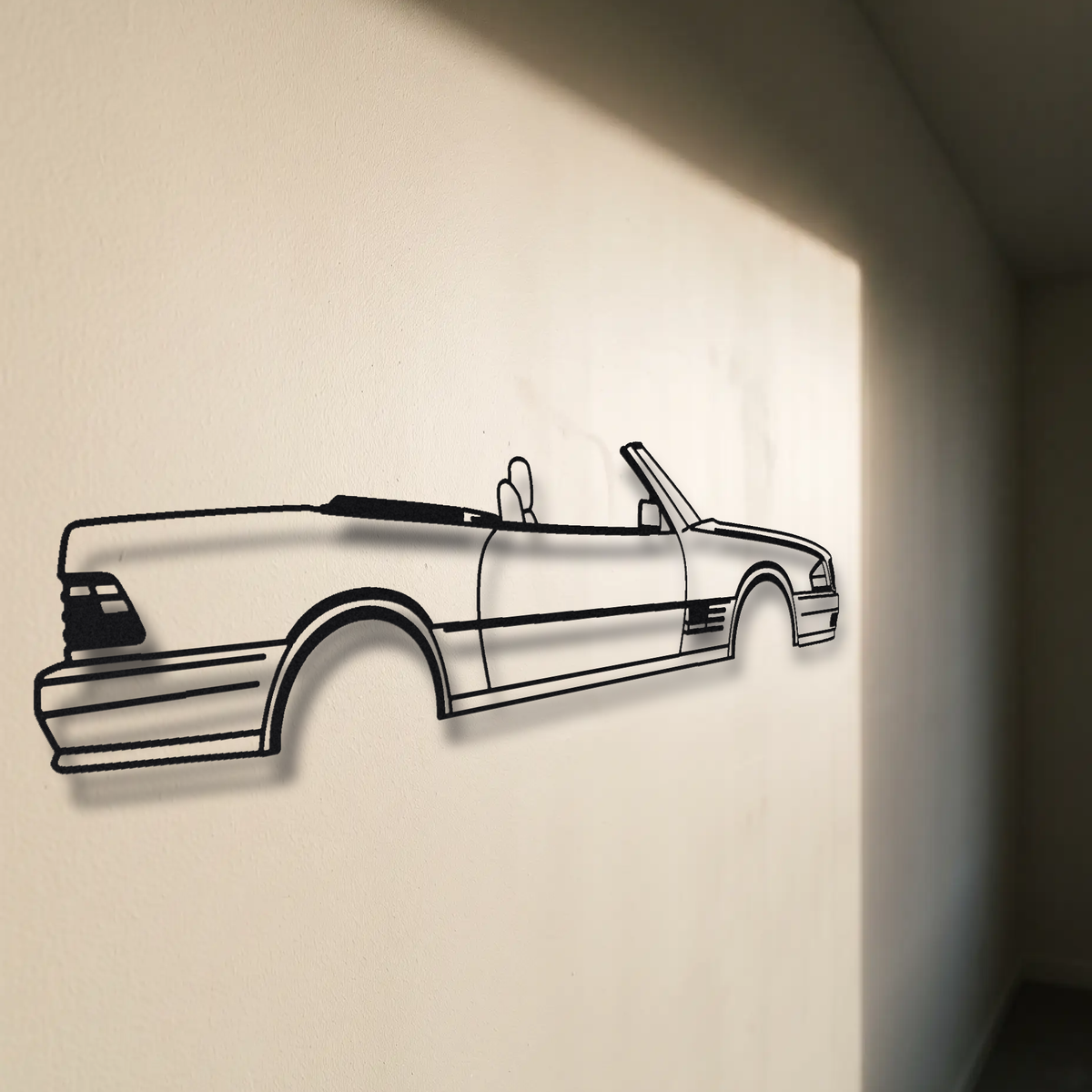 Mercedes-Benz 500 SL R129 floating mount drop-shadow detail