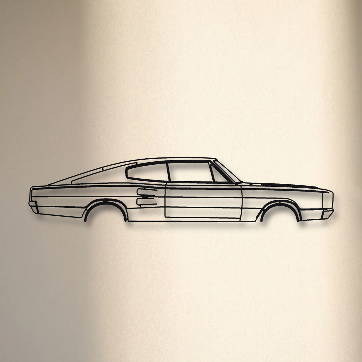 1966-1967 Dodge Charger Gen 1 floating mount drop-shadow detail