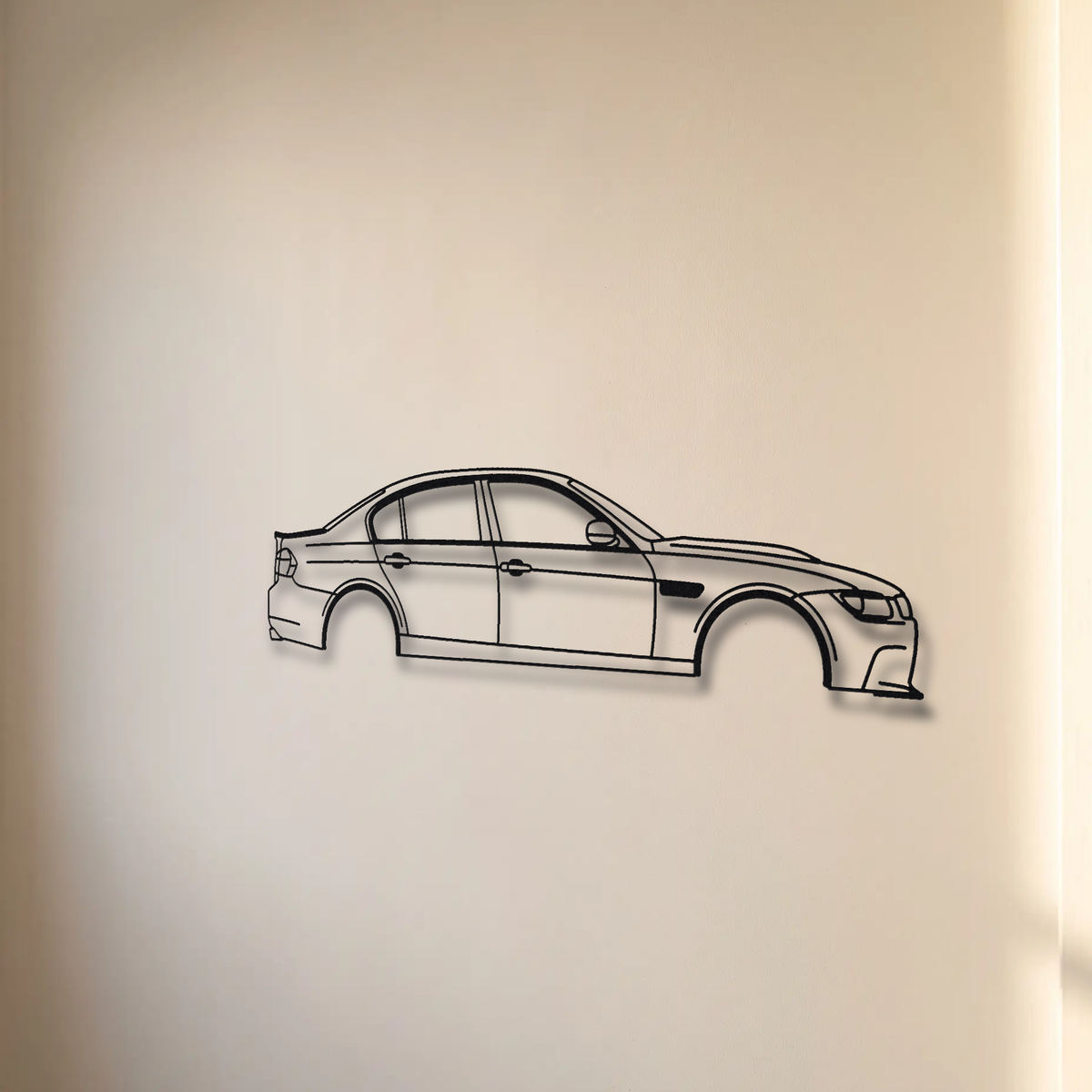 BMW M3 E90 floating mount drop-shadow detail