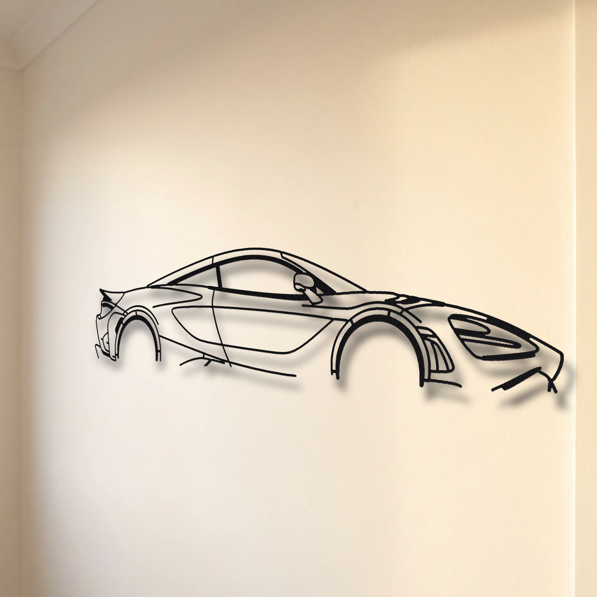 McLaren 765LT floating mount drop-shadow detail