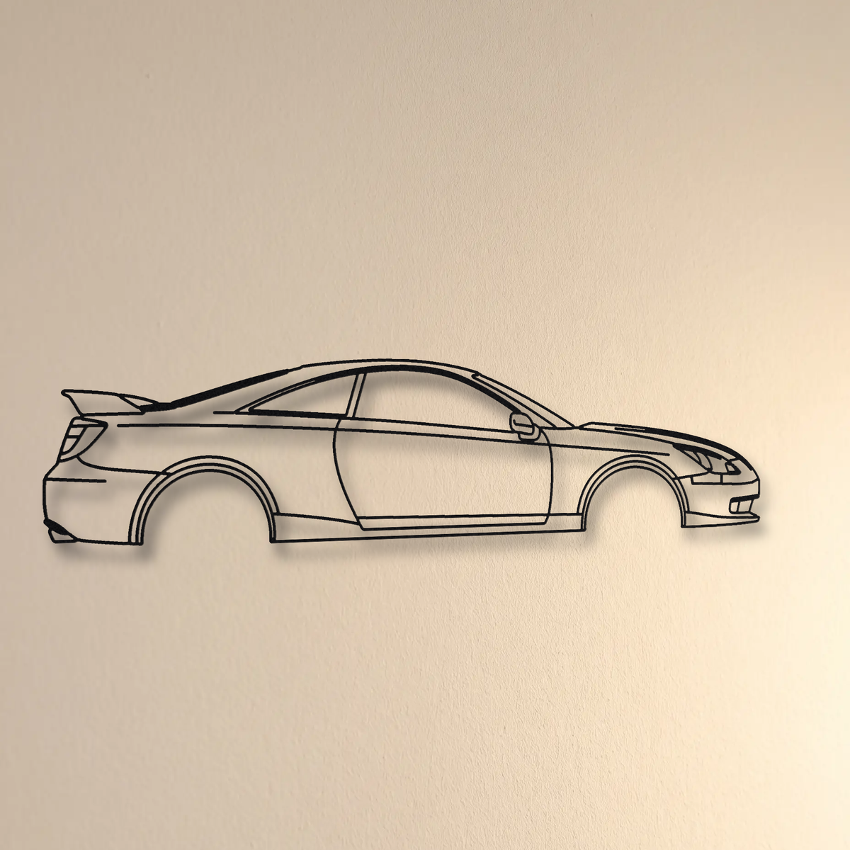 Toyota Celica T230 floating mount drop-shadow detail
