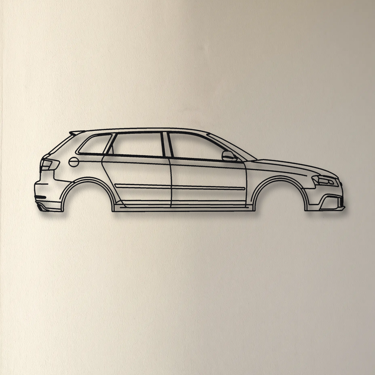 Audi RS3 Sportback 8P floating mount drop-shadow detail