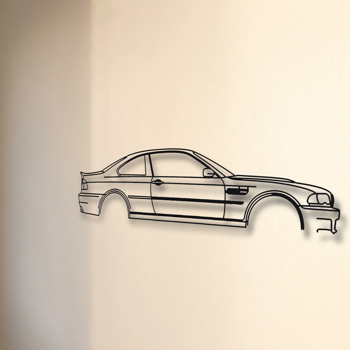 BMW M3 CSL E46 floating mount drop-shadow detail