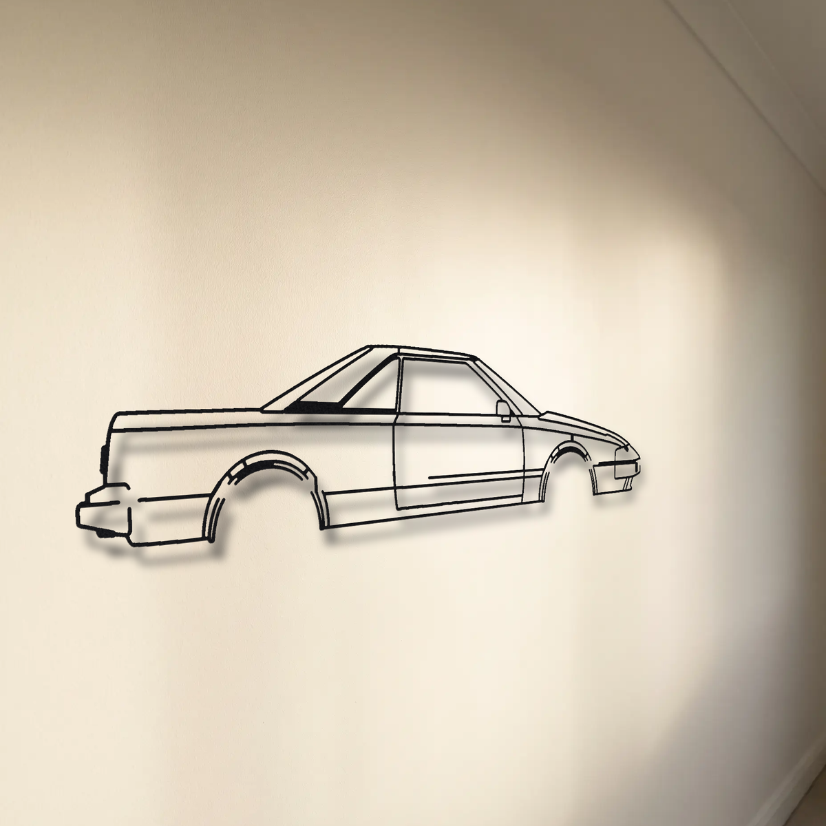 Toyota MR2 AW11 floating mount drop-shadow detail