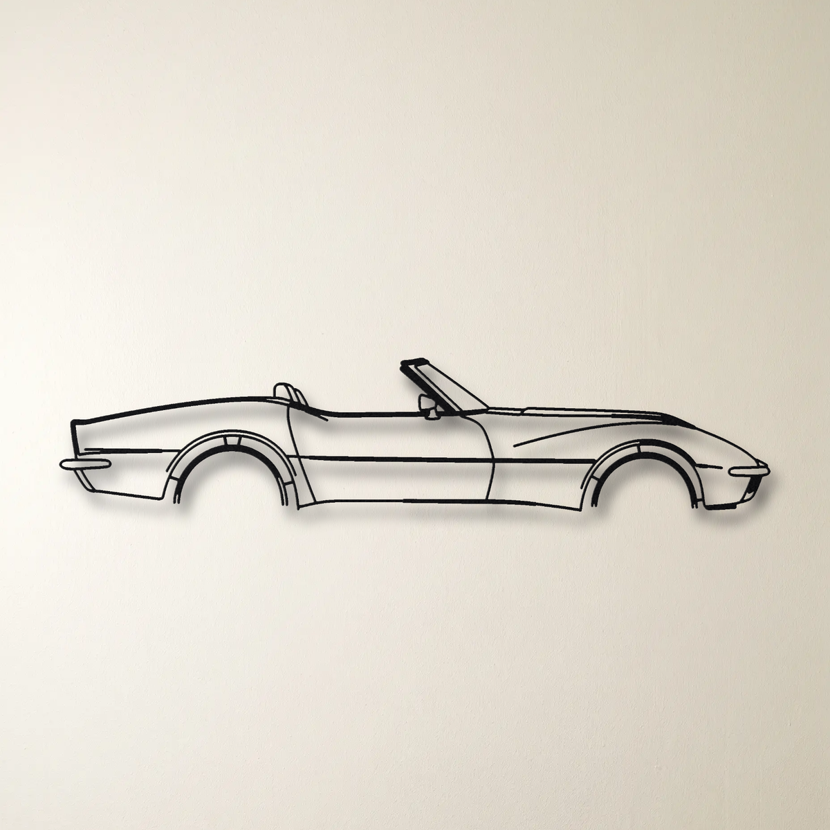 Chevrolet Corvette Convertible C3 floating mount drop-shadow detail