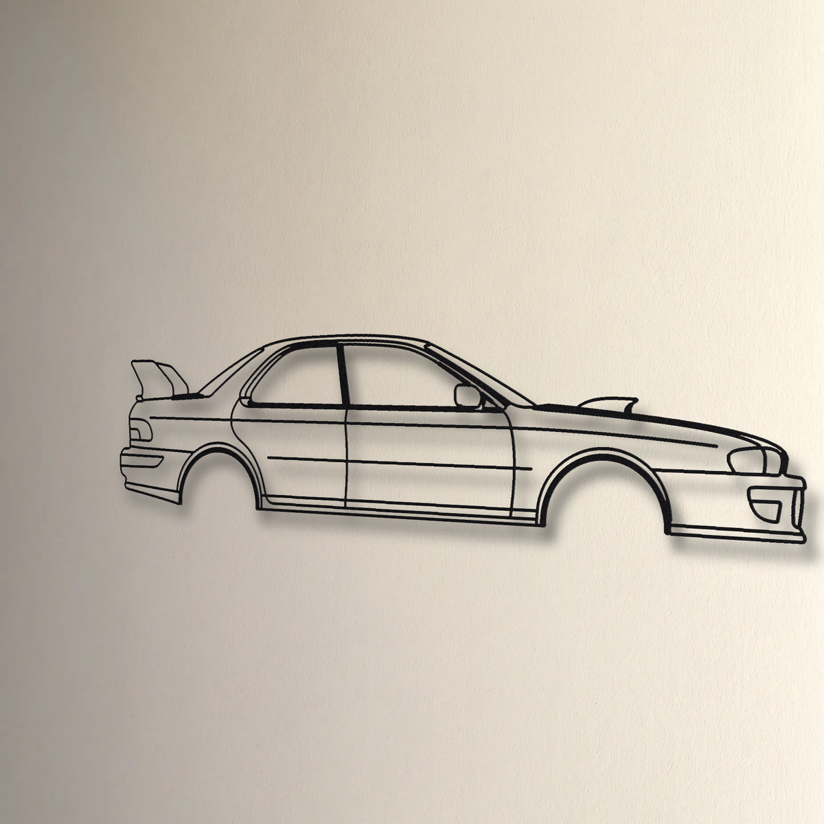 Subaru Impreza WRX STI GC8 floating mount drop-shadow detail