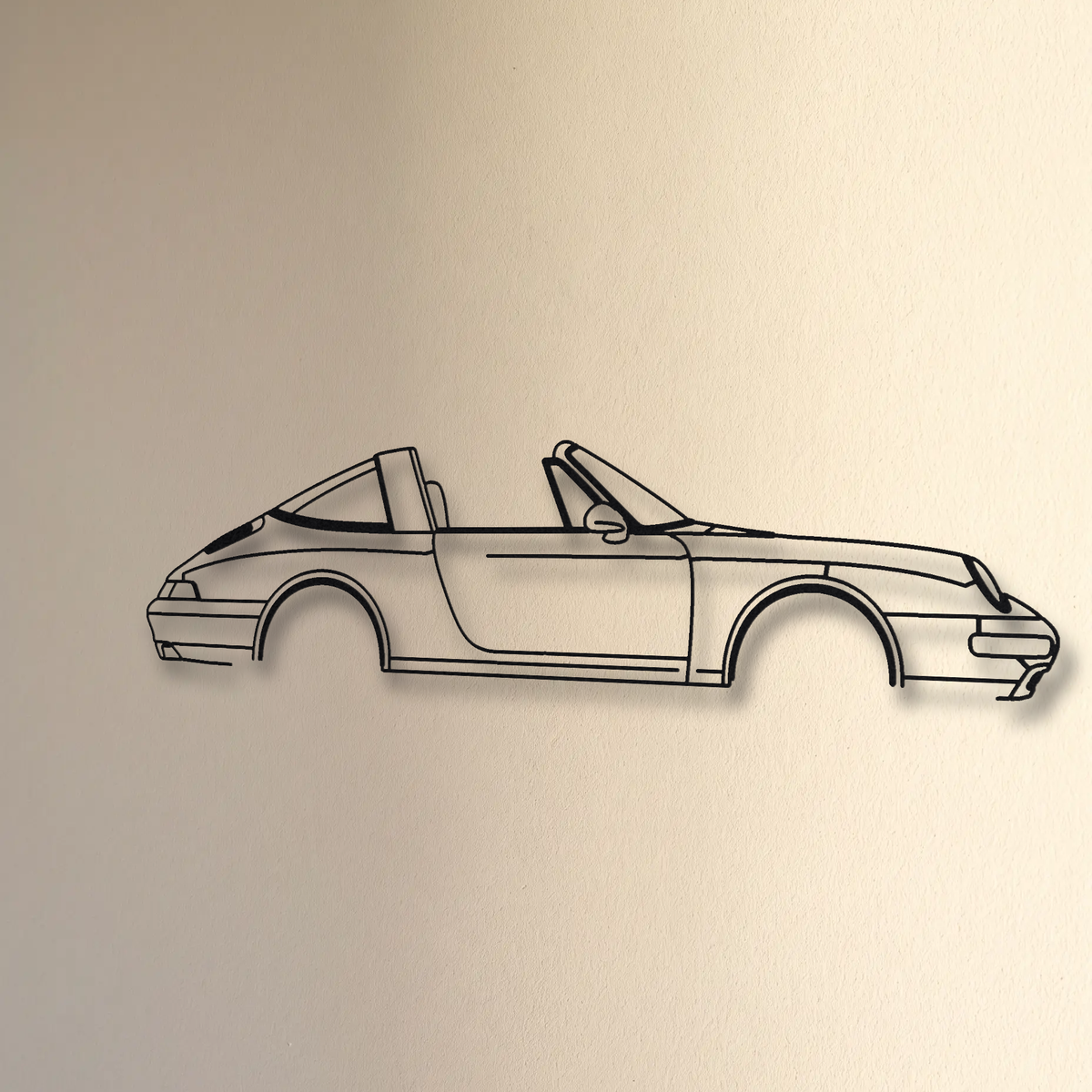 Porsche 911 Targa 993 floating mount drop-shadow detail