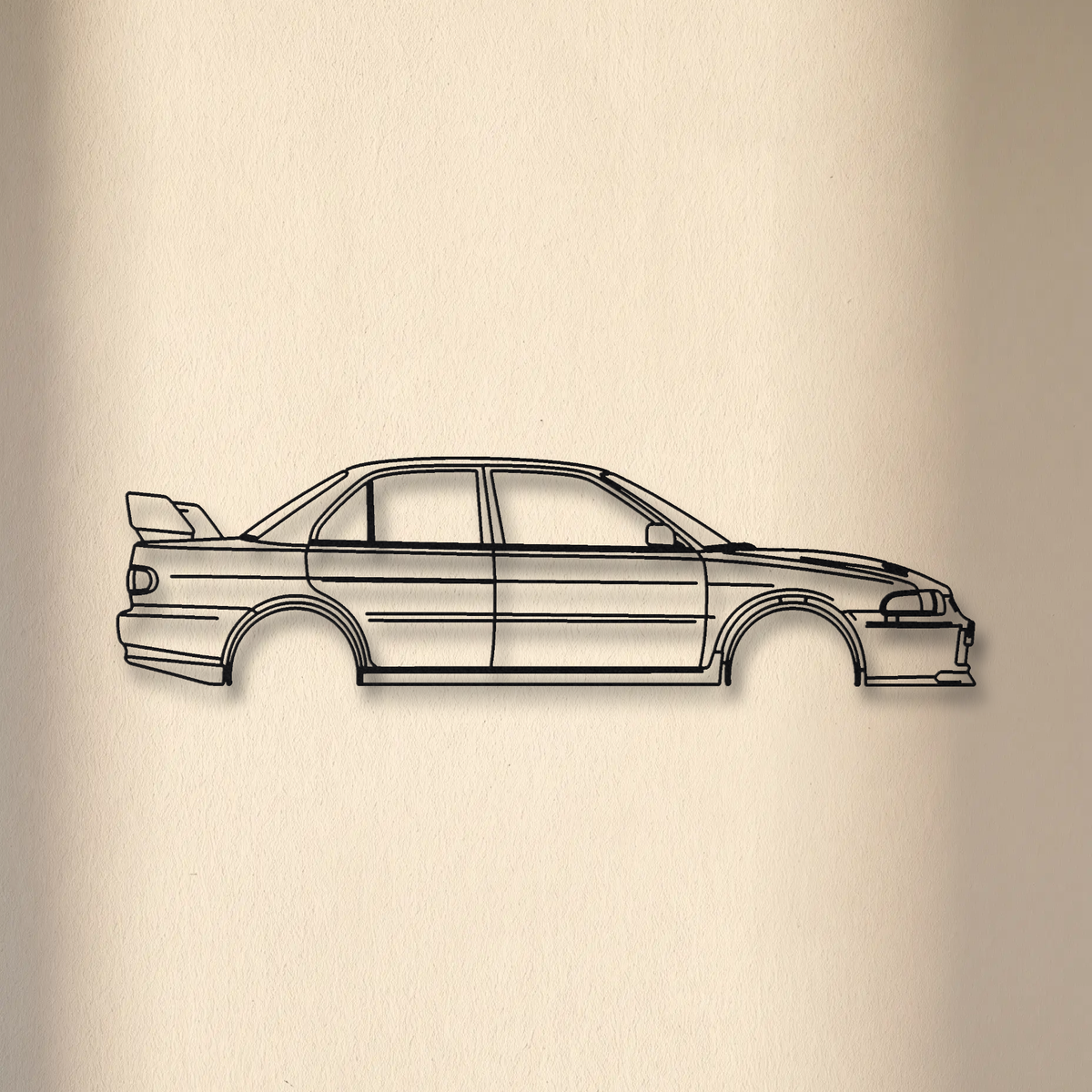 Mitsubishi Lancer Evolution III CE9A floating mount drop-shadow detail
