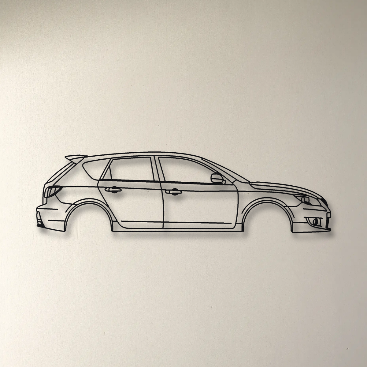 Mazda Mazdaspeed3 Gen 1 floating mount drop-shadow detail