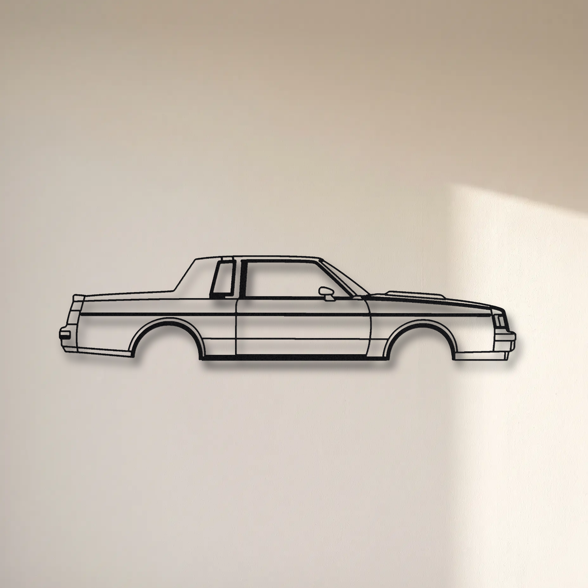 Buick GNX floating mount drop-shadow detail