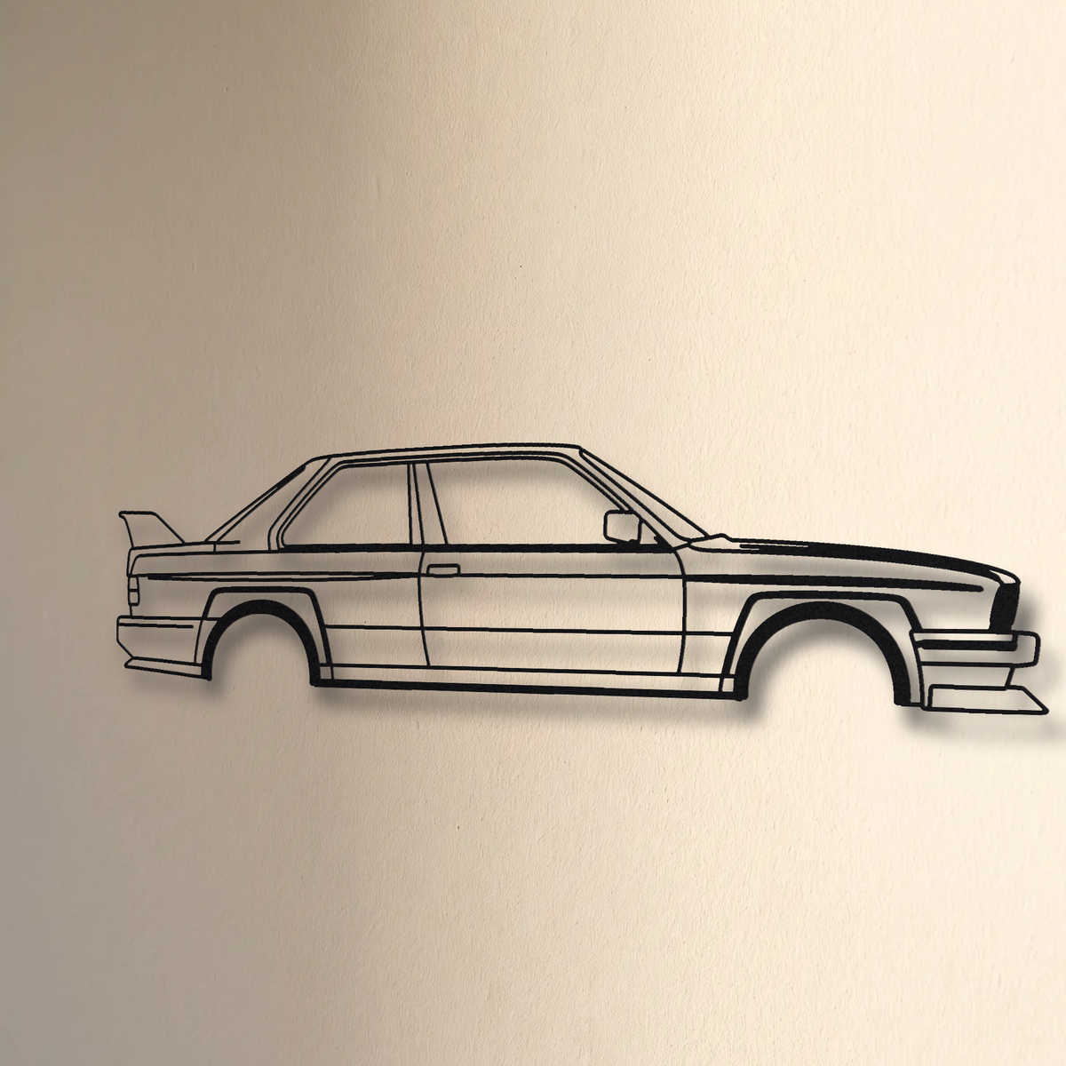 BMW M3 Evolution II E30 floating mount drop-shadow detail