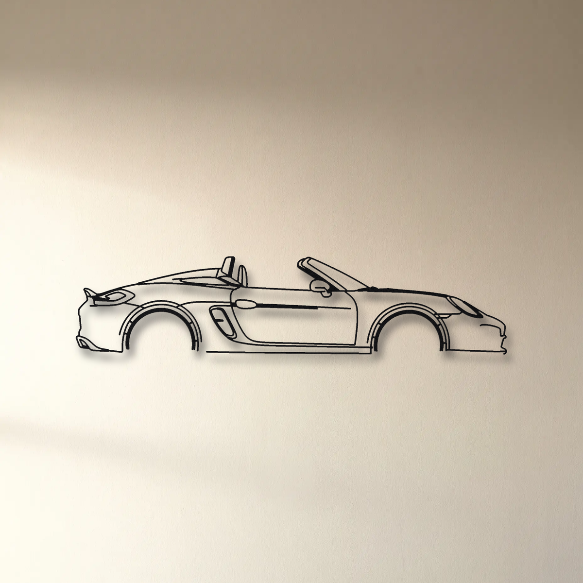 Porsche Boxster Spyder 981 floating mount drop-shadow detail