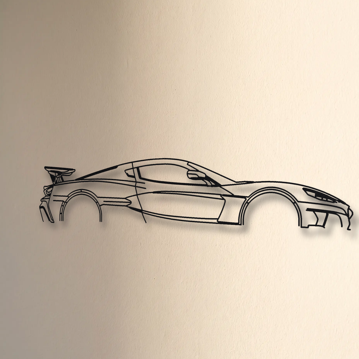 Rimac Nevera R floating mount drop-shadow detail