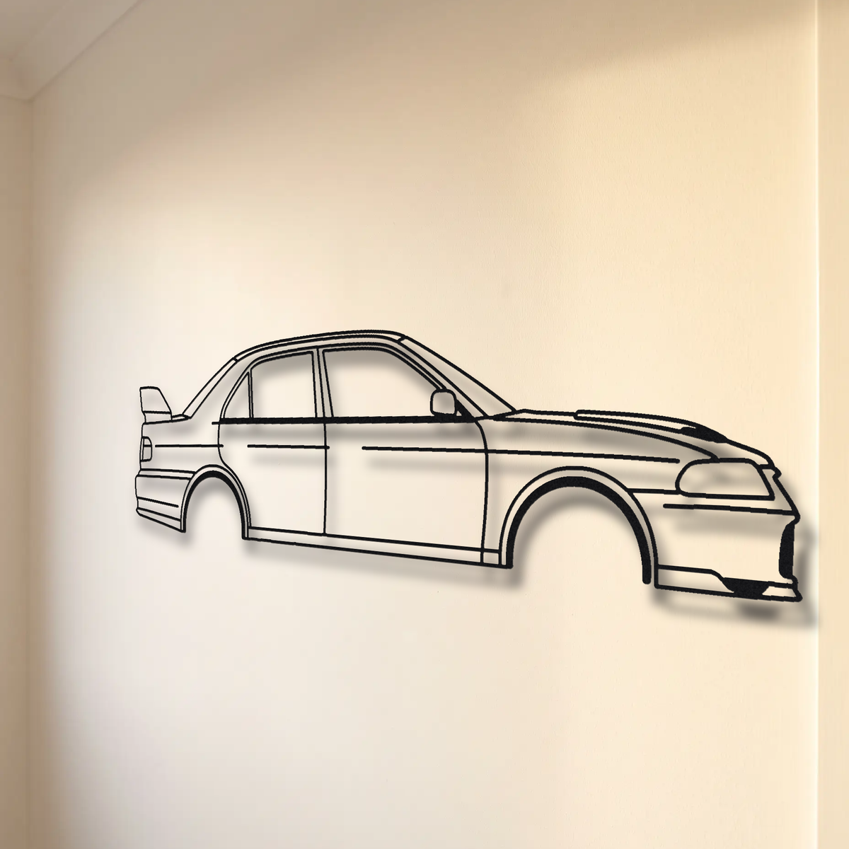 Mitsubishi Lancer Evolution I CD9A floating mount drop-shadow detail