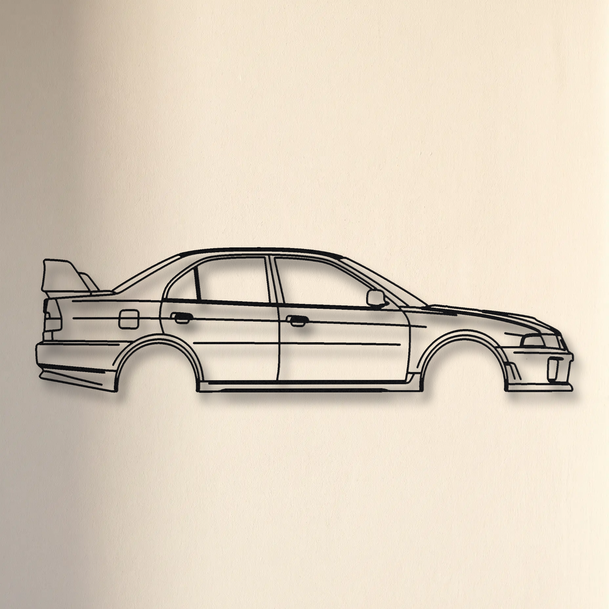 Mitsubishi Lancer Evolution V CP9A floating mount drop-shadow detail